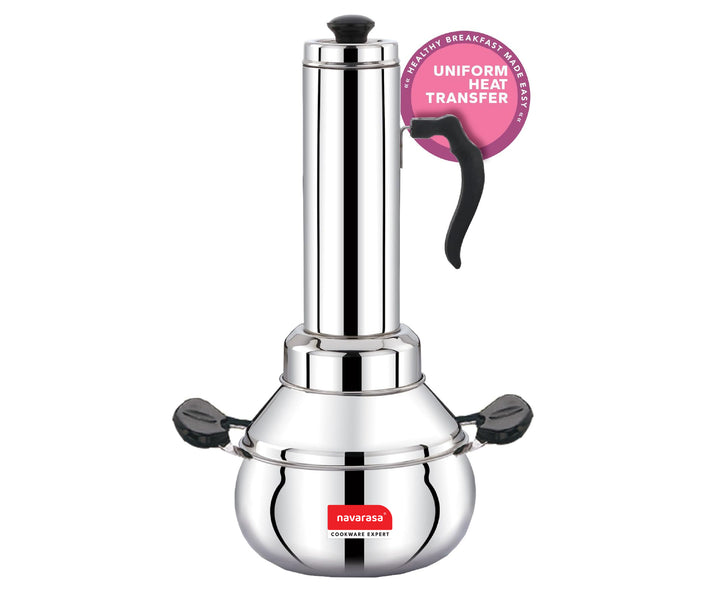 Navarasa Puttu Maker | Puttu Kudam | Stainless Steel | 1.8 L - Induction Compatible