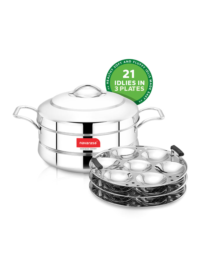 Navarasa Traditional Idly Panai | 21 Idlies | Stainless Steel - Induction Compatible