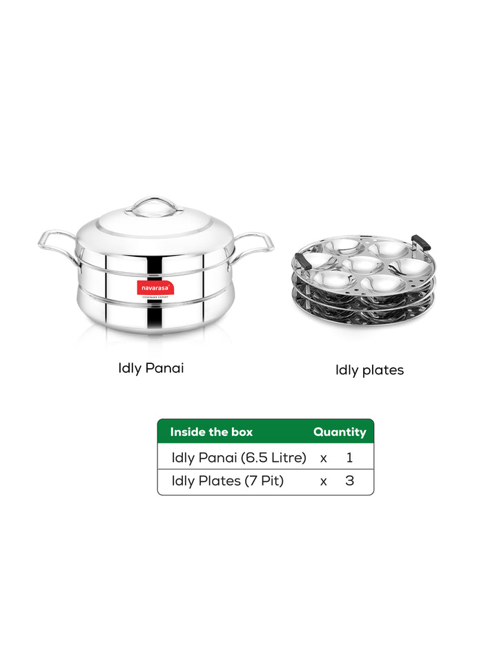 Navarasa Traditional Idly Panai | 21 Idlies | Stainless Steel - Induction Compatible