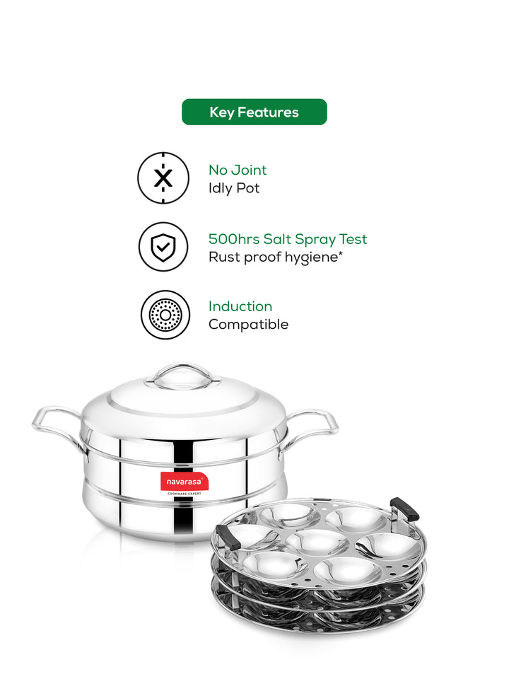 Navarasa Traditional Idly Panai | 21 Idlies | Stainless Steel - Induction Compatible