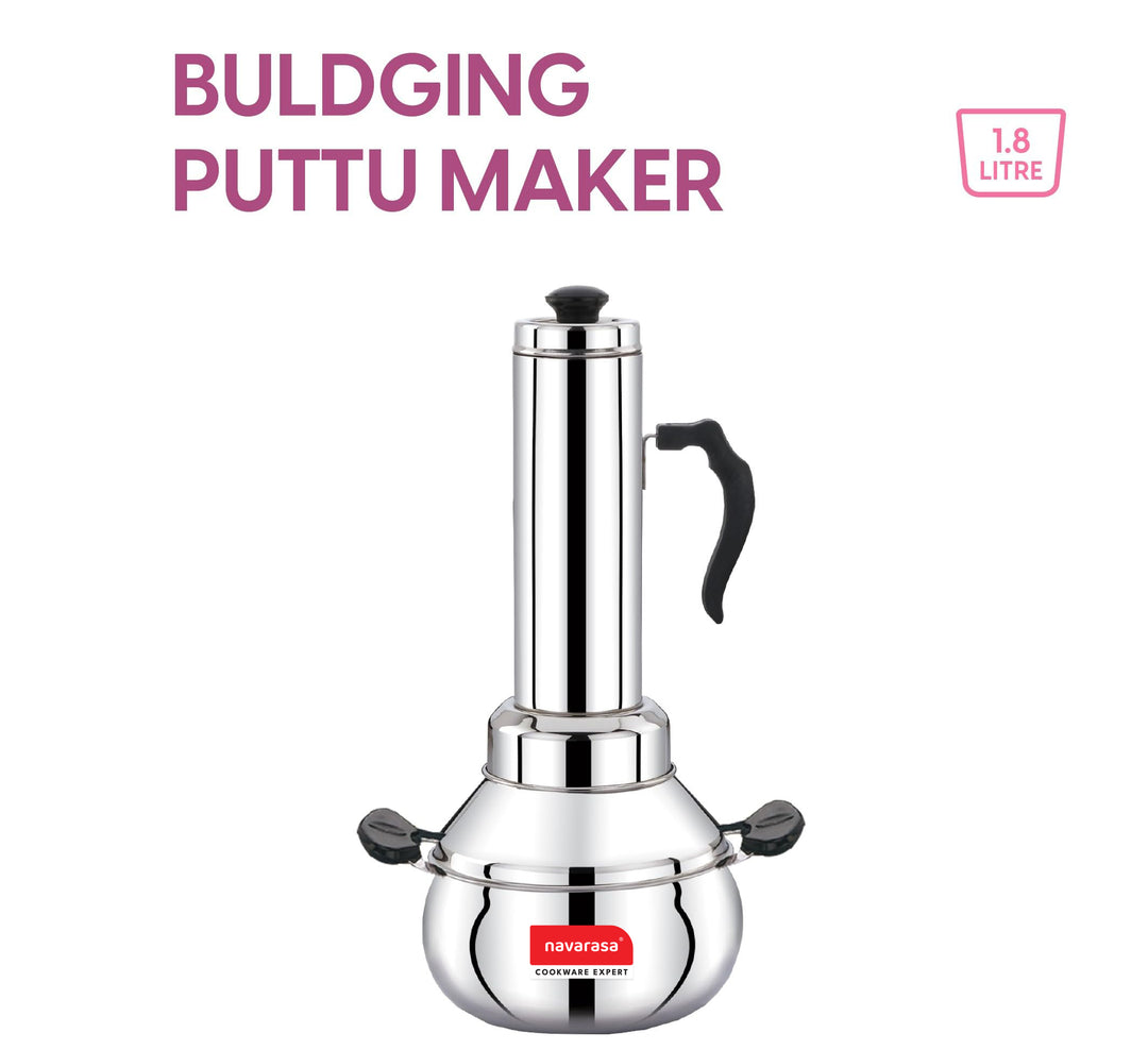 Navarasa Puttu Maker | Puttu Kudam | Stainless Steel | 1.8 L - Induction Compatible