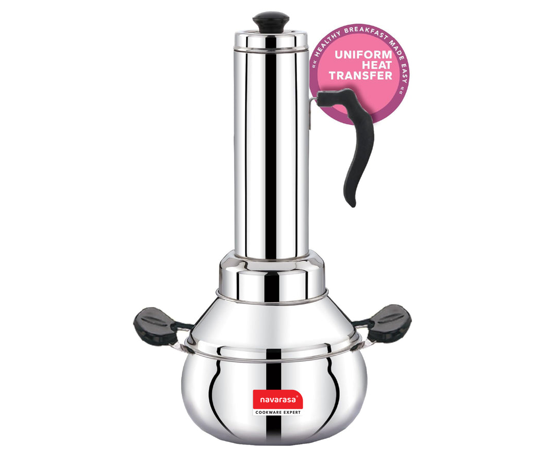 Navarasa Puttu Maker | Puttu Kudam | Stainless Steel | 1.8 L - Induction Compatible