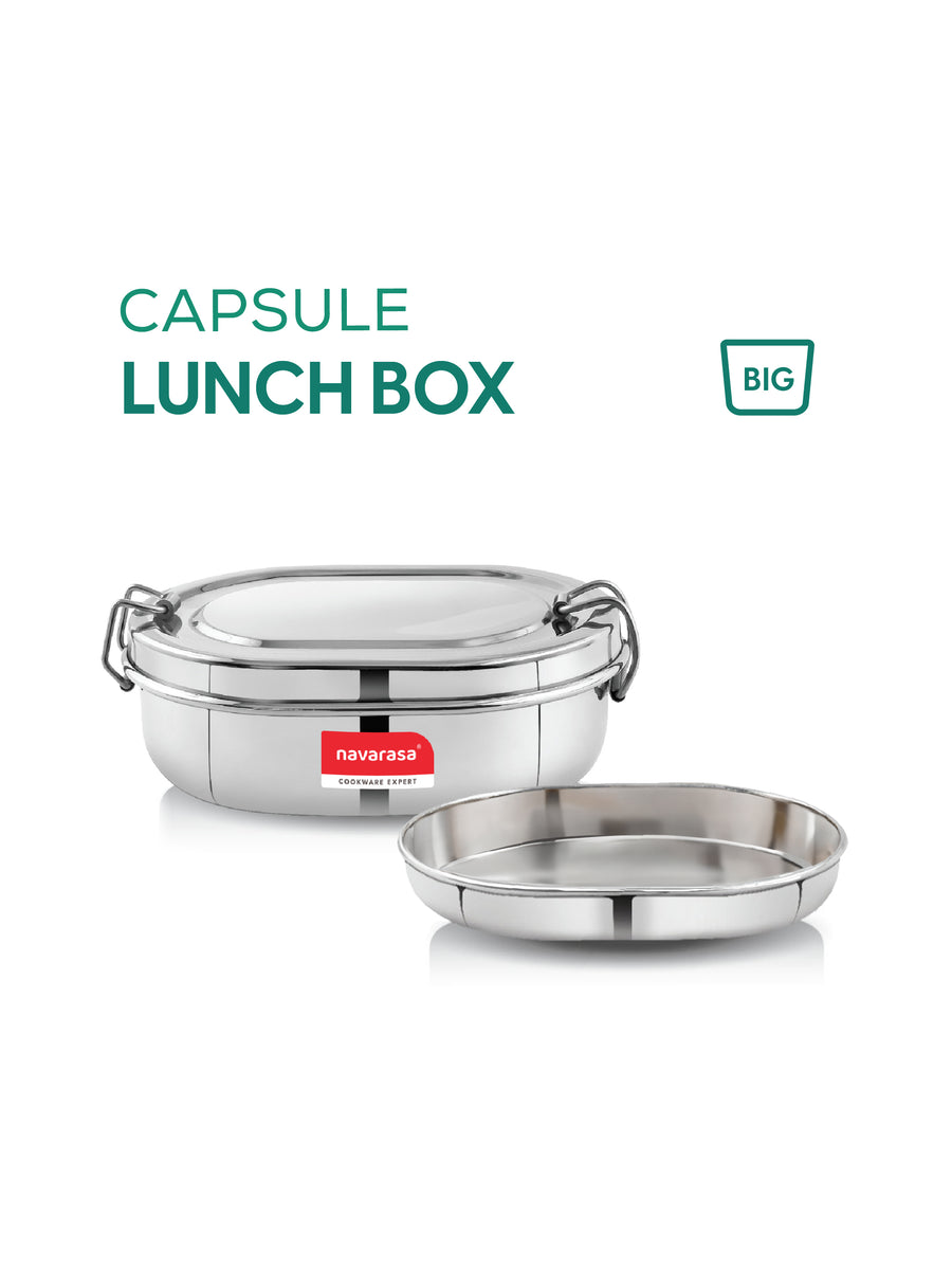 Navarasa Smart Food Pack | Capsule Lunch Box | Stainless Steel | Big - View 1