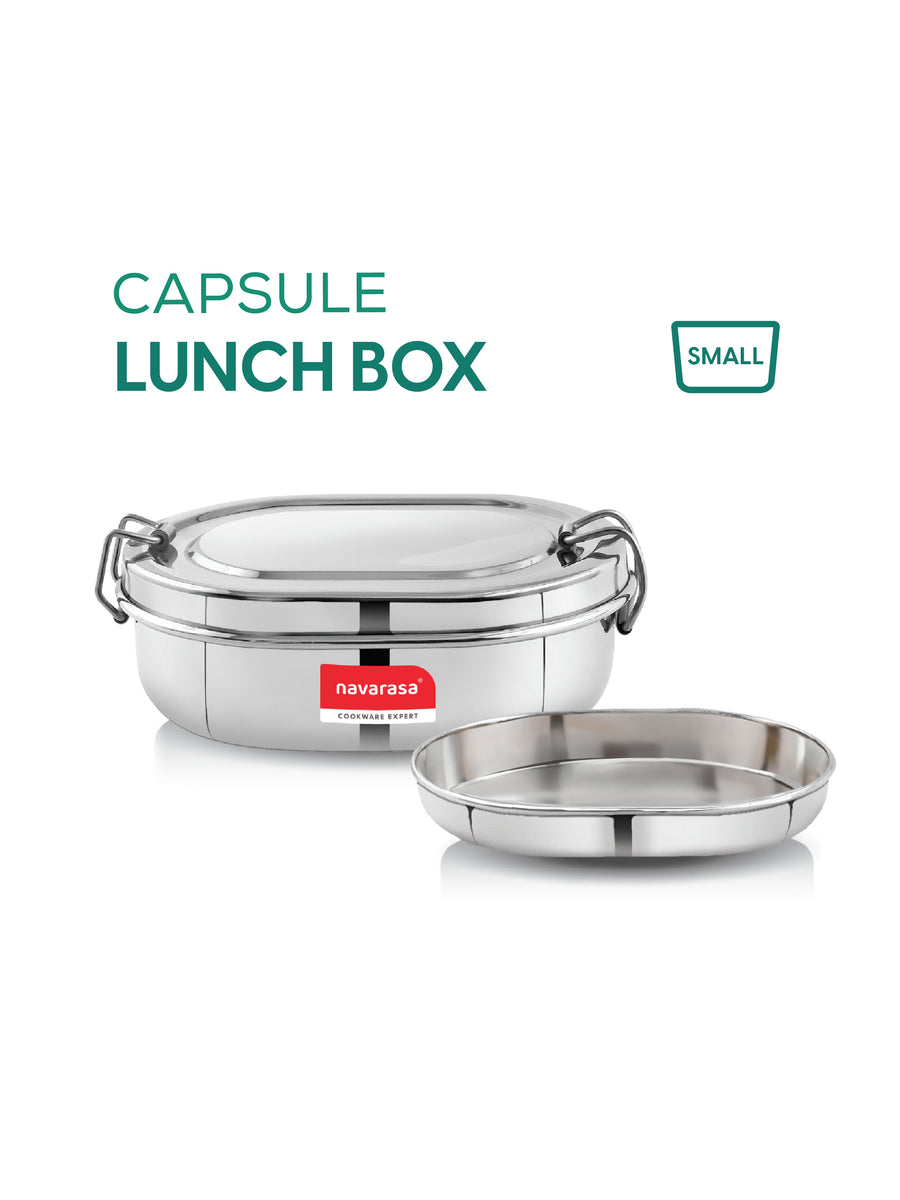 Navarasa Smart Food Pack | Capsule Lunch Box | Stainless Steel | Small - View 1