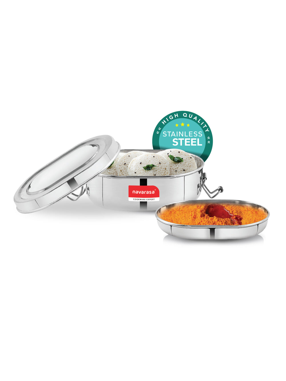 Navarasa Smart Food Pack | Capsule Lunch Box | Stainless Steel | Small - View 2