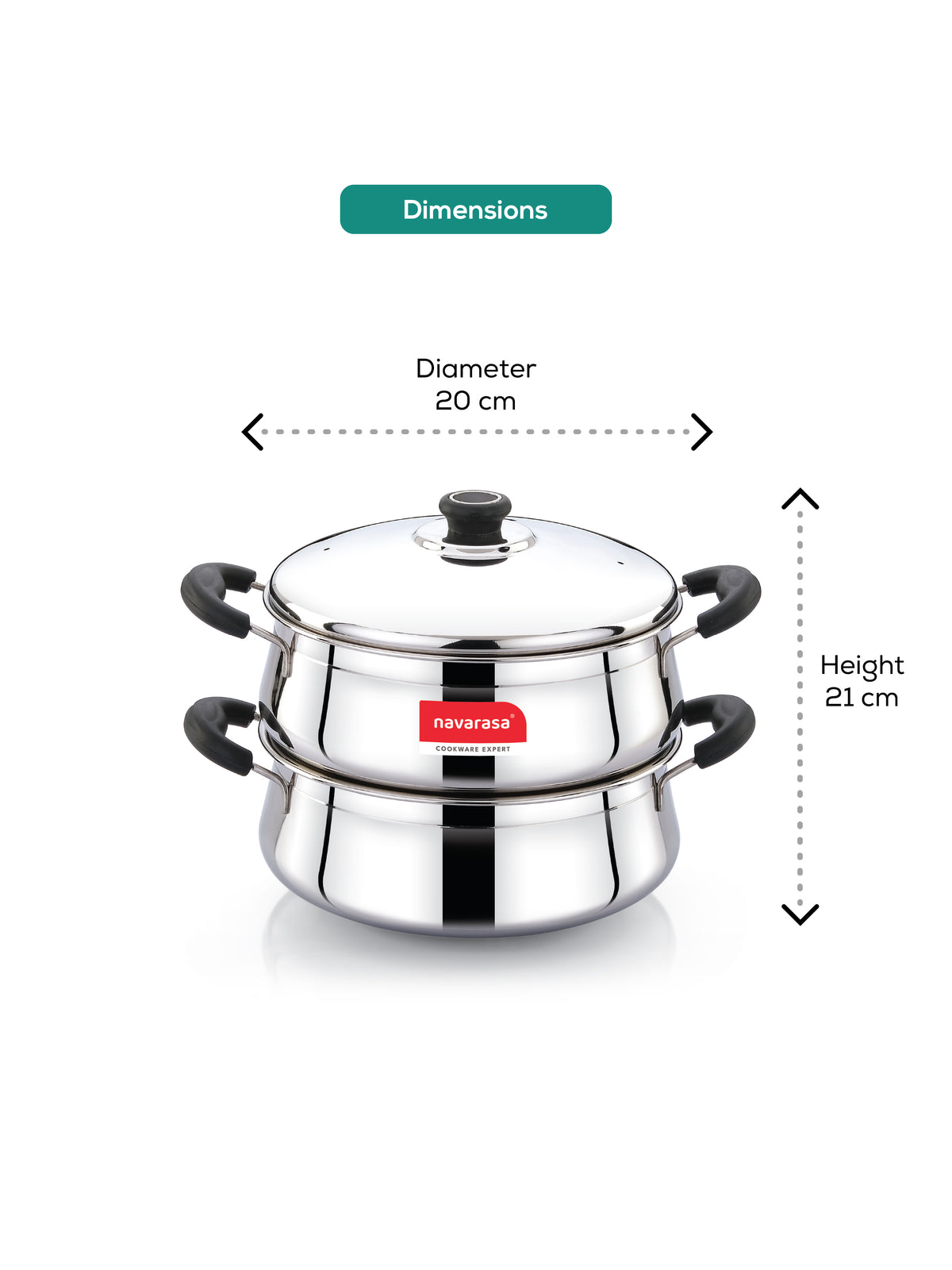 Navarasa Smart Health Pot | Master Chef 3 in 1  | Stainless Steel | 2.8 L - Induction Compatible - View 4