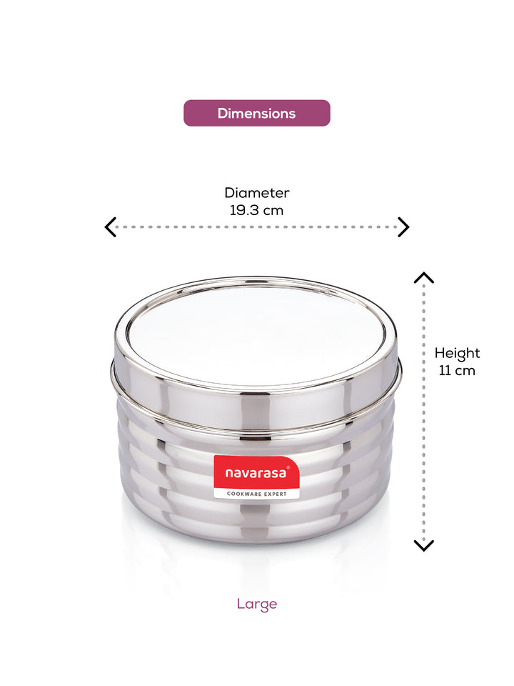 Navarasa Fridge Storage Jars | 3 Pc Set | Stainless Steel Lid